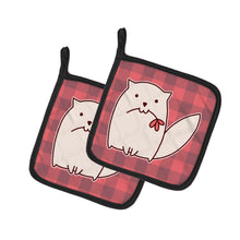 Load image into Gallery viewer, Cat Pink Plad Pot Holders - Set of 2 - Heat-Resistant Kitchen Essentials BB6854PTHD