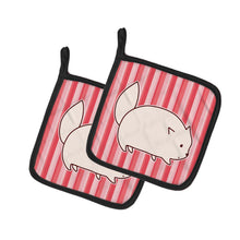 Load image into Gallery viewer, Cat Pink Stripes Pot Holders - Set of 2 - Heat-Resistant Kitchen Essentials BB6855PTHD