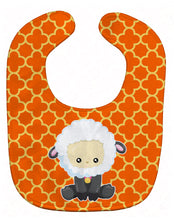 Load image into Gallery viewer, Sheep on Orange Quatrafoil Baby Bib BB6872BIB