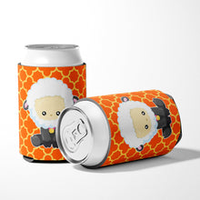 Load image into Gallery viewer, Sheep on Orange Quatrafoil Can or Bottle Hugger BB6872CC