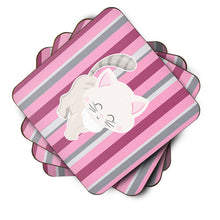 Load image into Gallery viewer, Kitten Cat Pink and Gray Foam Coaster  BB6878FC