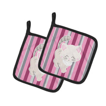 Load image into Gallery viewer, Kitten Cat Pink and Gray Pot Holders - Set of 2 - Heat-Resistant Kitchen Essentials BB6878PTHD