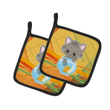 Load image into Gallery viewer, Kitten in the Fish Bowl Pot Holders - Set of 2 - Heat-Resistant Kitchen Essentials BB6879PTHD