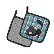 Load image into Gallery viewer, Little Black Cat Kitten Pot Holders - Set of 2 - Heat-Resistant Kitchen Essentials BB6881PTHD