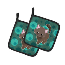 Load image into Gallery viewer, Polkadot Kitten Cat Pot Holders - Set of 2 - Heat-Resistant Kitchen Essentials BB6885PTHD