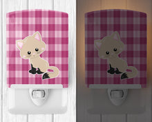 Load image into Gallery viewer, Kitten Cat on Pink Ceramic Night Light BB6886CNL