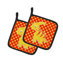Load image into Gallery viewer, Parasaurolophus Dinosaur Pot Holders - Set of 2 - Heat-Resistant Kitchen Essentials BB6893PTHD