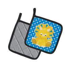Load image into Gallery viewer, Triceratops Dinosaur Pot Holders - Set of 2 - Heat-Resistant Kitchen Essentials BB6894PTHD