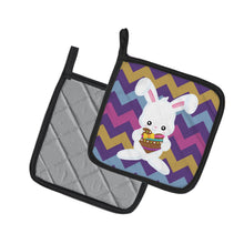 Load image into Gallery viewer, Easter Rabbit with Chocolate Heart Pot Holders - Set of 2 - Heat-Resistant Kitchen Essentials BB6901PTHD