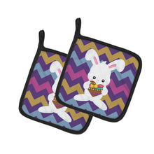 Load image into Gallery viewer, Easter Rabbit with Chocolate Heart Pot Holders - Set of 2 - Heat-Resistant Kitchen Essentials BB6901PTHD