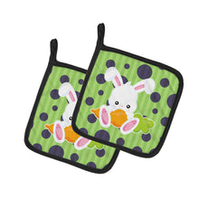 Load image into Gallery viewer, Easter Polkadot Rabbit Pot Holders - Set of 2 - Heat-Resistant Kitchen Essentials BB6903PTHD