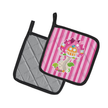 Load image into Gallery viewer, Fairy House Pink Stripes Pot Holders - Set of 2 - Heat-Resistant Kitchen Essentials BB6907PTHD
