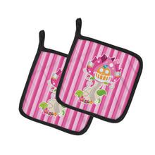 Load image into Gallery viewer, Fairy House Pink Stripes Pot Holders - Set of 2 - Heat-Resistant Kitchen Essentials BB6907PTHD