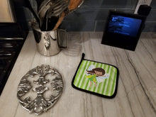 Load image into Gallery viewer, Fairy Green Stripes Pot Holders - Set of 2 - Heat-Resistant Kitchen Essentials BB6909PTHD