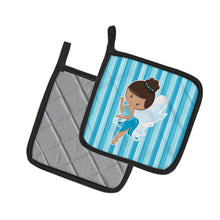 Load image into Gallery viewer, Fairy Blue Stripes Pot Holders - Set of 2 - Heat-Resistant Kitchen Essentials BB6910PTHD
