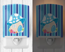 Load image into Gallery viewer, Fairy House Blue Stripes Ceramic Night Light BB6911CNL