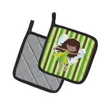 Load image into Gallery viewer, Fairy Green Stripes Pot Holders - Set of 2 - Heat-Resistant Kitchen Essentials BB6912PTHD