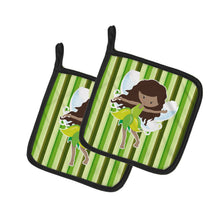 Load image into Gallery viewer, Fairy Green Stripes Pot Holders - Set of 2 - Heat-Resistant Kitchen Essentials BB6912PTHD