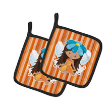 Load image into Gallery viewer, Fairy Orange Stripes Pot Holders - Set of 2 - Heat-Resistant Kitchen Essentials BB6913PTHD