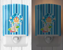 Load image into Gallery viewer, Fairy House Blue Stripes Ceramic Night Light BB6914CNL