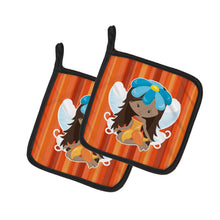 Load image into Gallery viewer, Fairy Orange Stripes Pot Holders - Set of 2 - Heat-Resistant Kitchen Essentials BB6915PTHD