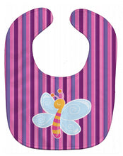 Load image into Gallery viewer, Dragonfly in Pink Stripes Baby Bib BB6916BIB