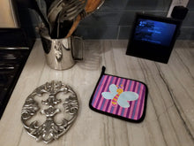 Load image into Gallery viewer, Dragonfly in Pink Stripes Pot Holders - Set of 2 - Heat-Resistant Kitchen Essentials BB6916PTHD