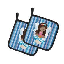 Load image into Gallery viewer, Fairy Blue Stripes Pot Holders - Set of 2 - Heat-Resistant Kitchen Essentials BB6917PTHD