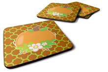 Load image into Gallery viewer, Fall Pumpkin Orange Quatrfoil Foam Coaster  BB6919FC
