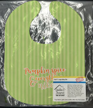 Load image into Gallery viewer, Fall Pumpkin Spice Green Stripe Baby Bib BB6922BIB