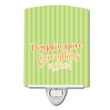 Load image into Gallery viewer, Fall Pumpkin Spice Green Stripe Ceramic Night Light BB6922CNL