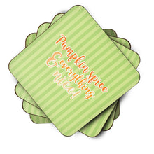 Load image into Gallery viewer, Fall Pumpkin Spice Green Stripe Foam Coaster  BB6922FC