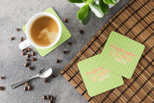 Load image into Gallery viewer, Fall Pumpkin Spice Green Stripe Foam Coaster  BB6922FC