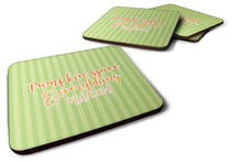 Load image into Gallery viewer, Fall Pumpkin Spice Green Stripe Foam Coaster  BB6922FC
