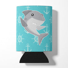 Load image into Gallery viewer, Shark on Blue Nautical Can or Bottle Hugger BB6940CC