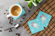 Load image into Gallery viewer, Shark on Blue Nautical Foam Coaster  BB6940FC