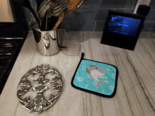 Load image into Gallery viewer, Shark on Blue Nautical Pot Holders - Set of 2 - Heat-Resistant Kitchen Essentials BB6940PTHD