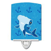 Load image into Gallery viewer, Hammerhead Shark on Anchors Ceramic Night Light BB6941CNL