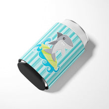 Load image into Gallery viewer, Surfin Shark on Stripes Can or Bottle Hugger BB6942CC