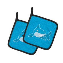 Load image into Gallery viewer, Shark with Waves Pot Holders - Set of 2 - Heat-Resistant Kitchen Essentials BB6943PTHD