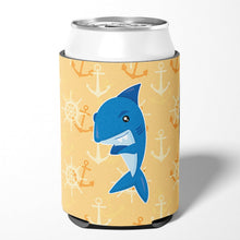 Load image into Gallery viewer, Shark on Beige Nautical Can or Bottle Hugger BB6946CC
