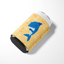 Load image into Gallery viewer, Shark on Beige Nautical Can or Bottle Hugger BB6946CC