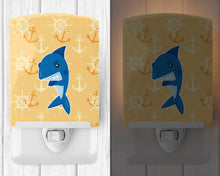 Load image into Gallery viewer, Shark on Beige Nautical Ceramic Night Light BB6946CNL