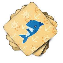 Load image into Gallery viewer, Shark on Beige Nautical Foam Coaster  BB6946FC