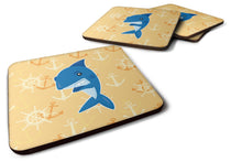 Load image into Gallery viewer, Shark on Beige Nautical Foam Coaster  BB6946FC