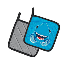 Load image into Gallery viewer, Shark Open Wide in Waves Pot Holders - Set of 2 - Heat-Resistant Kitchen Essentials BB6947PTHD