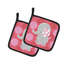 Load image into Gallery viewer, Elephant Big Polkadots Pot Holders - Set of 2 - Heat-Resistant Kitchen Essentials BB6950PTHD