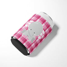 Load image into Gallery viewer, Elephant Pink Gingham Can or Bottle Hugger BB6952CC