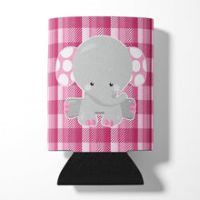 Load image into Gallery viewer, Elephant Pink Gingham Can or Bottle Hugger BB6952CC