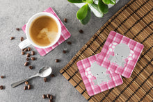 Load image into Gallery viewer, Elephant Pink Gingham Foam Coaster  BB6952FC